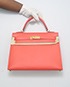 Kelly Sellier 32 Epsom Leather in Rose Jaipur, front view